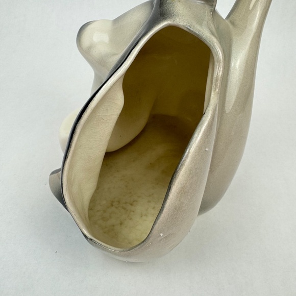 Mid Century 1956 McCoy Boxing Kangaroo Ceramic Dresser Caddy Valet Black & White - Picture 5 of 13